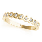 Lab Grown Diamond Hexagon Shaped Stackable Wedding Bands