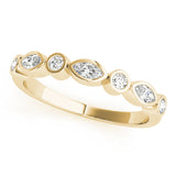 Lab Grown Diamond Alternating Round & Marquise Bezel Set Band