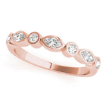 Lab Grown Diamond Alternating Round & Marquise Bezel Set Band