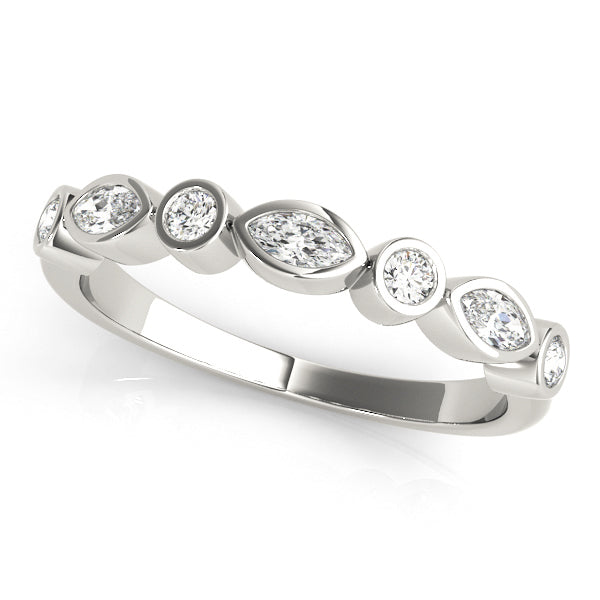 Lab Grown Diamond Alternating Round & Marquise Bezel Set Band