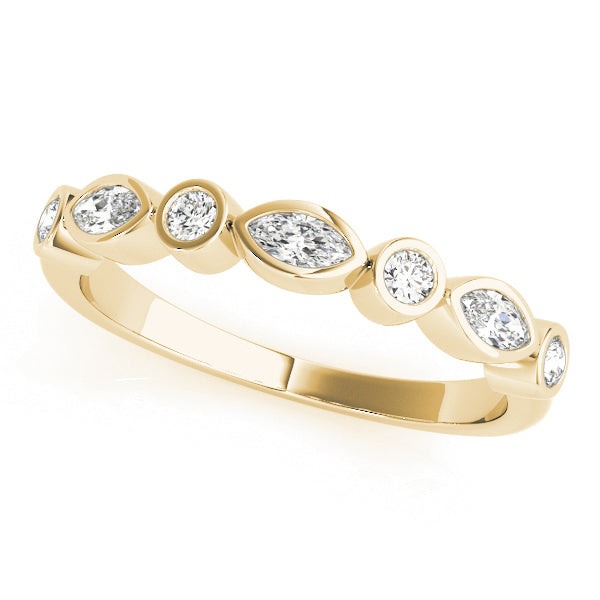 Lab Grown Diamond Alternating Round & Marquise Bezel Set Band