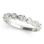 Lab Grown Diamond Alternating Round & Marquise Bezel Set Band