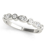 Lab Grown Diamond Alternating Round & Marquise Bezel Set Band