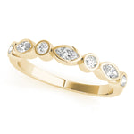 Lab Grown Diamond Alternating Round & Marquise Bezel Set Band