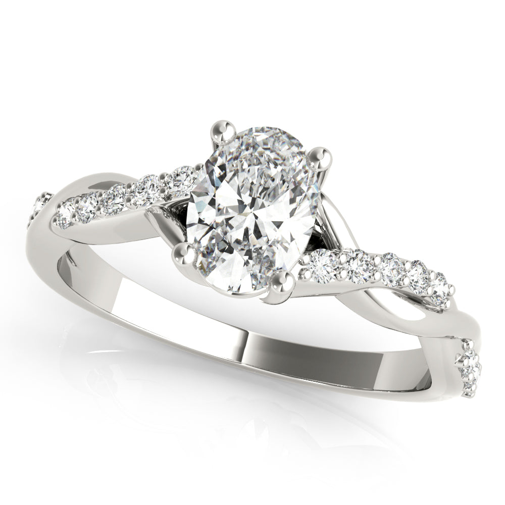 Lab Grown Diamond Oval Shape Twisted Shank Engagement Ring