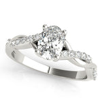Lab Grown Diamond Oval Shape Twisted Shank Engagement Ring