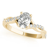 Lab Grown Diamond Oval Shape Twisted Shank Engagement Ring