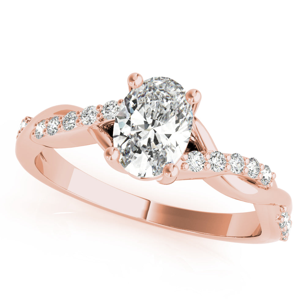Lab Grown Diamond Oval Shape Twisted Shank Engagement Ring
