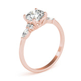 Marquise & Round Accented Engagement Ring