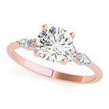 Marquise & Round Accented Engagement Ring