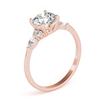 Marquise & Round Accented Engagement Ring