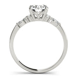 Marquise & Round Accented Engagement Ring