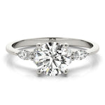 Marquise & Round Accented Engagement Ring