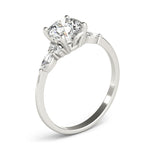 Marquise & Round Accented Engagement Ring