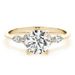 Marquise & Round Accented Engagement Ring