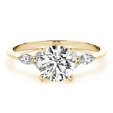 Marquise & Round Accented Engagement Ring