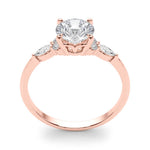 Marquise & Round Accented Engagement Ring