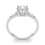 Marquise & Round Accented Engagement Ring
