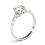 Marquise & Round Accented Engagement Ring