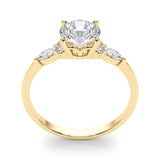Marquise & Round Accented Engagement Ring
