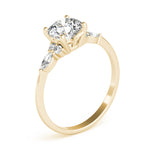 Marquise & Round Accented Engagement Ring