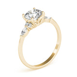 Marquise & Round Accented Engagement Ring