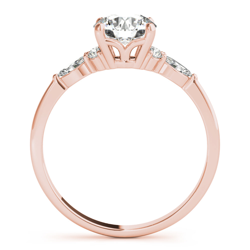 Marquise & Round Accented Engagement Ring