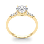 Marquise & Round Accented Engagement Ring