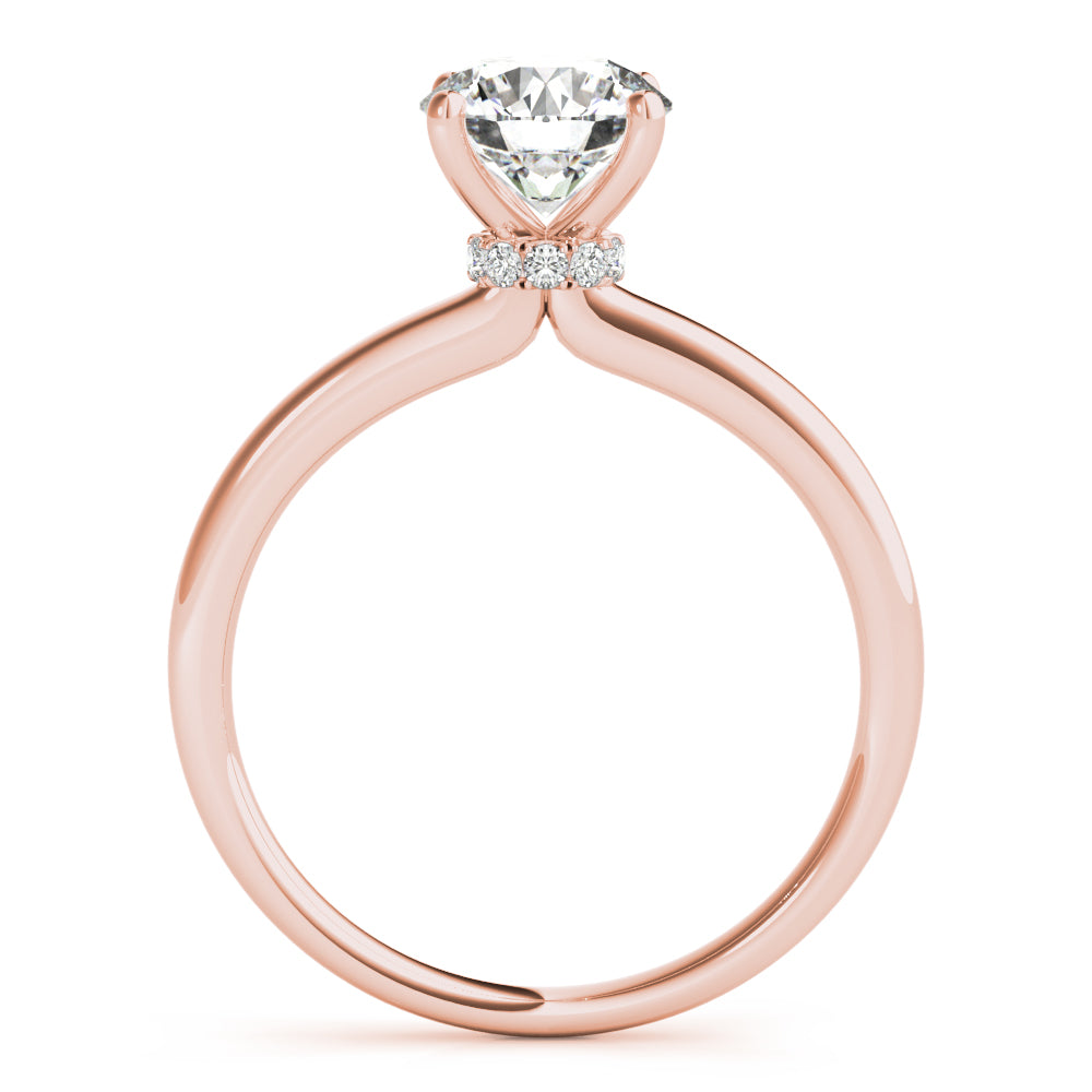 Round Hidden Halo Engagement Ring