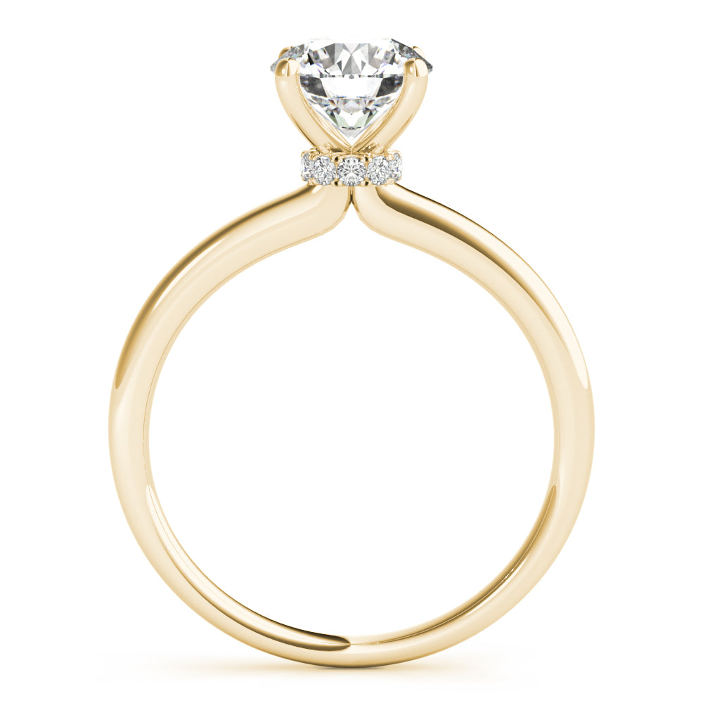 Round Hidden Halo Engagement Ring