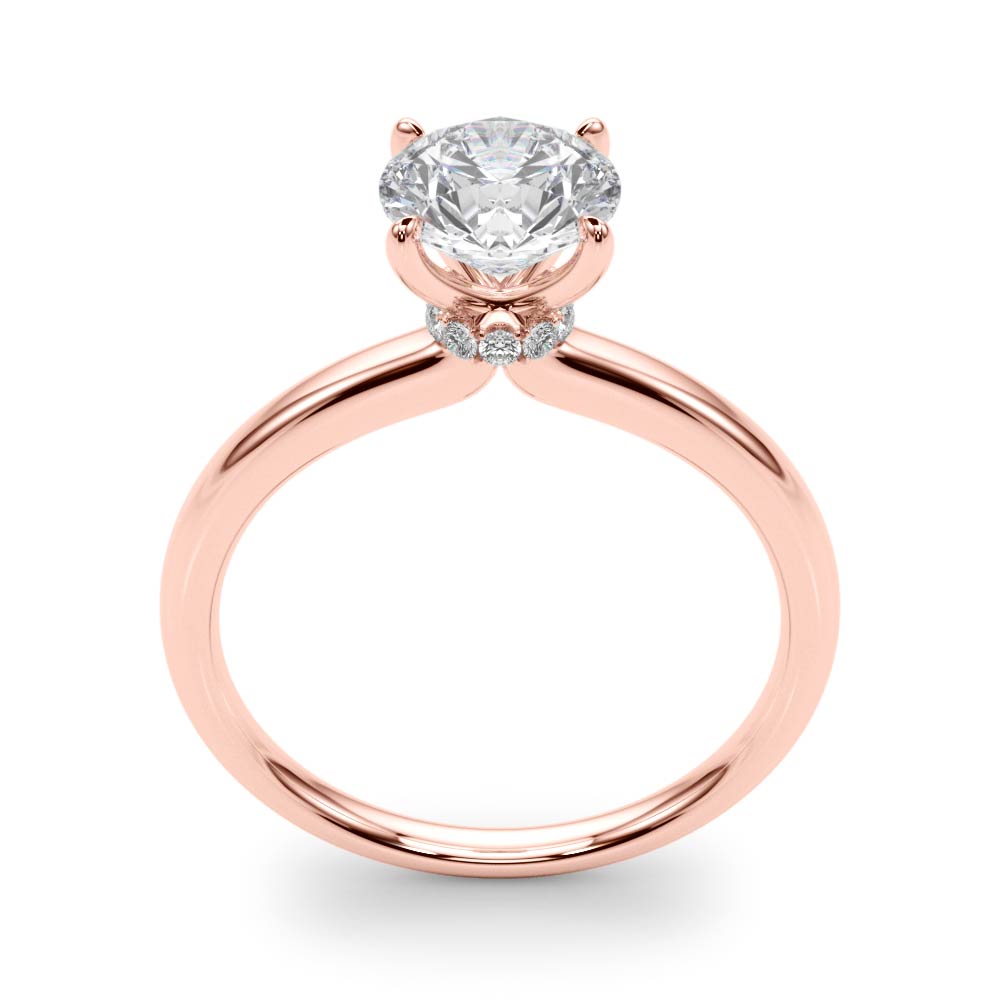 Lab Grown Round Hidden Halo Engagement Ring