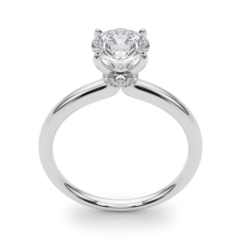 Lab Grown Round Hidden Halo Engagement Ring