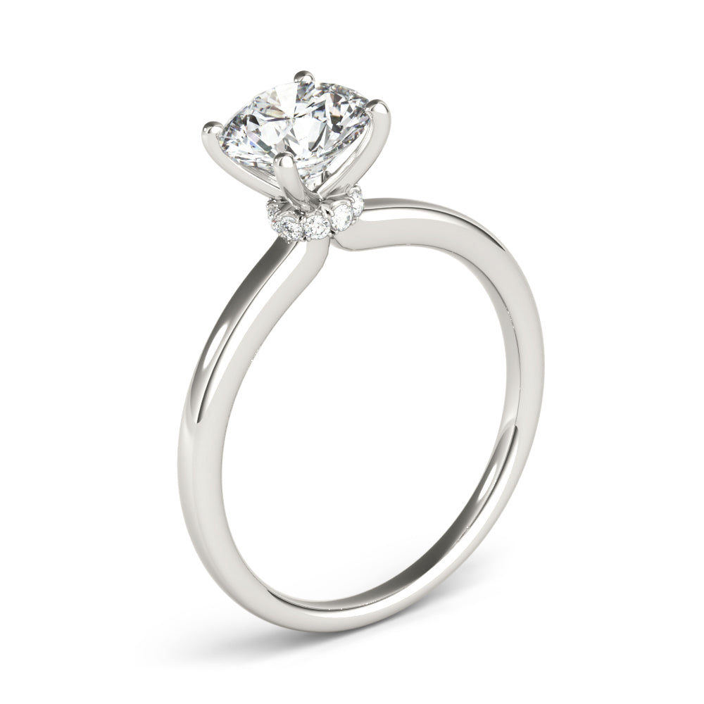 Lab Grown Round Hidden Halo Engagement Ring