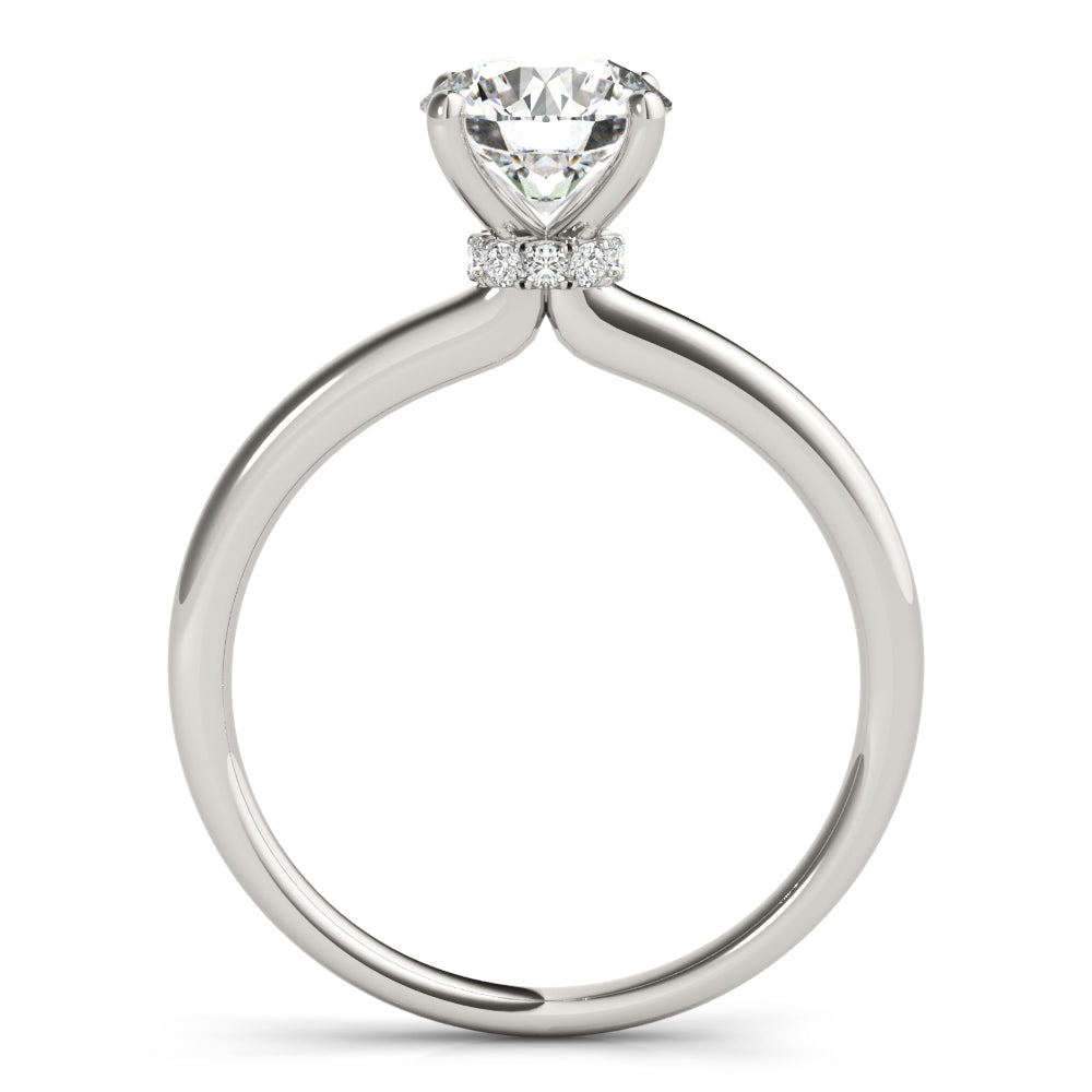 Lab Grown Round Hidden Halo Engagement Ring