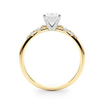 Scattered Diamond Oval Engagement Ring