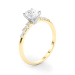 Scattered Diamond Oval Engagement Ring