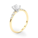 Scattered Diamond Oval Engagement Ring