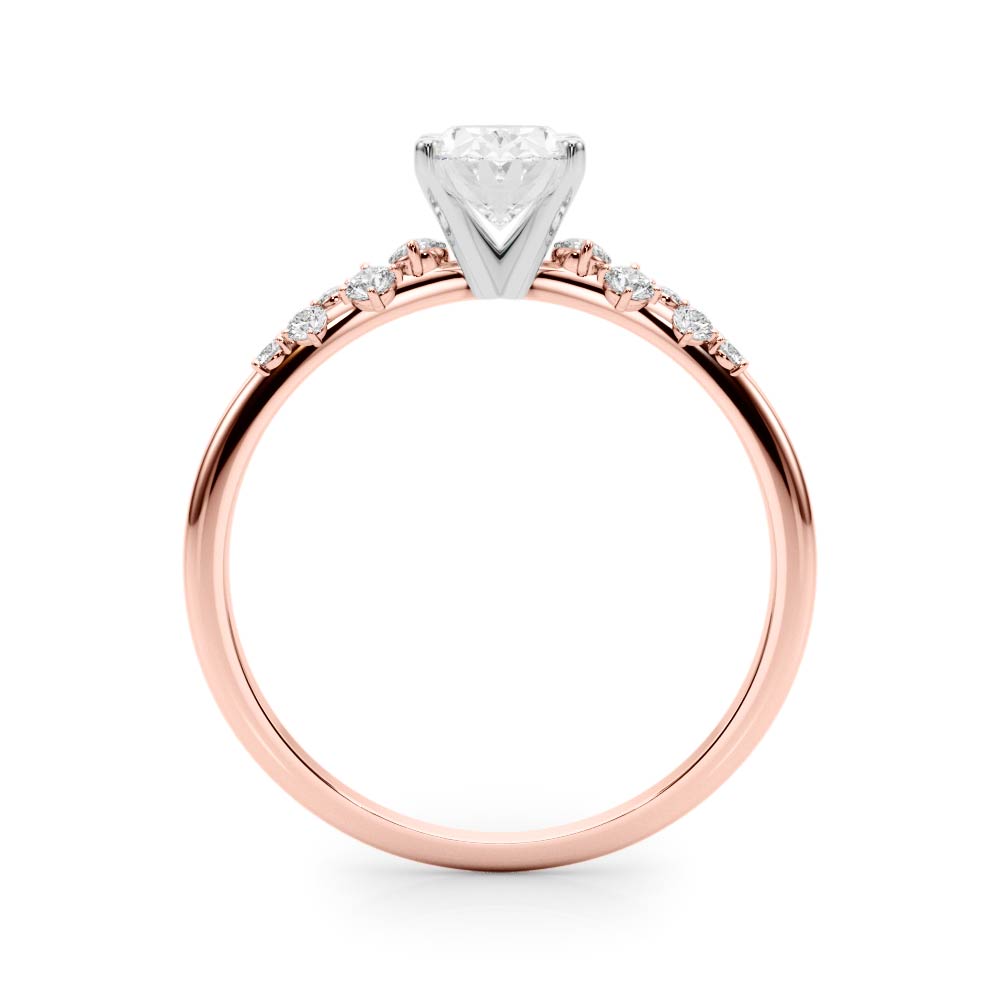 Scattered Diamond Oval Engagement Ring