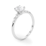 Lab Grown Scattered Diamond Oval Engagement Ring