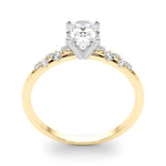 Lab Grown Scattered Diamond Oval Engagement Ring