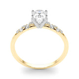 Lab Grown Scattered Diamond Oval Engagement Ring