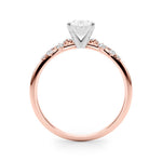 Lab Grown Scattered Diamond Oval Engagement Ring
