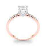 Lab Grown Scattered Diamond Oval Engagement Ring