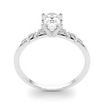 Lab Grown Scattered Diamond Oval Engagement Ring