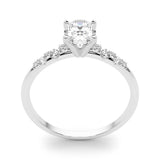 Lab Grown Scattered Diamond Oval Engagement Ring