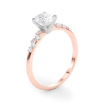 Scattered Diamond Oval Engagement Ring