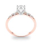 Scattered Diamond Oval Engagement Ring