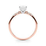 Lab Grown Scattered Diamond Oval Engagement Ring