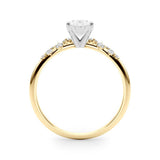 Scattered Diamond Oval Engagement Ring