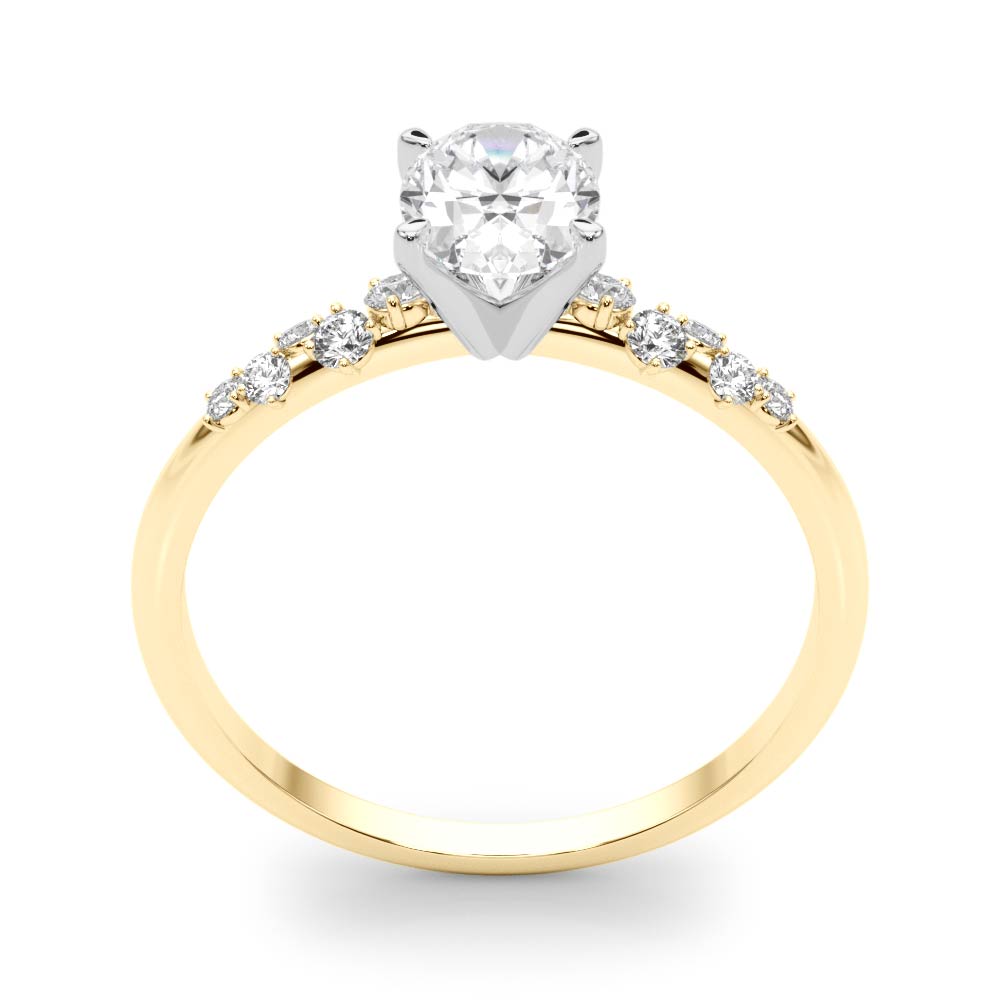 Scattered Diamond Oval Engagement Ring
